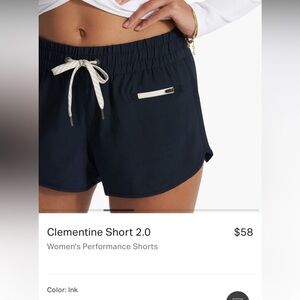 Vuori Clementine Shorts: Navy color XL